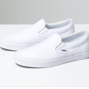 White slip on vans